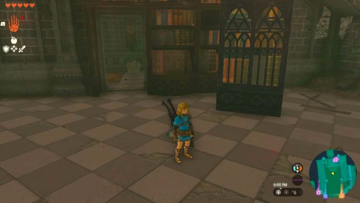 A screenshot of Link wearing the Champion's Tunic in Tears of the Kingdom.