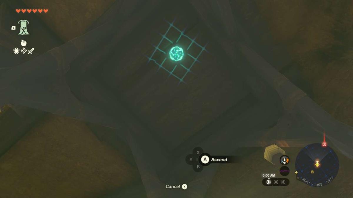 Link ascending through the ceiling in Tears of the Kingdom.