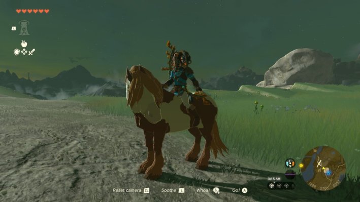 Link riding his horse mount in Tears of the Kingdom.