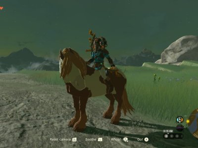 Link riding his horse mount in Tears of the Kingdom.