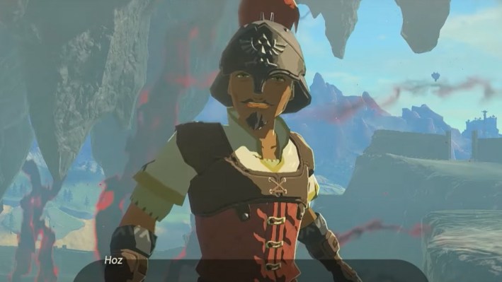 A screenshot of Captain Hoz in Tears of the Kingdom, the leader of the Hyrule Guard.