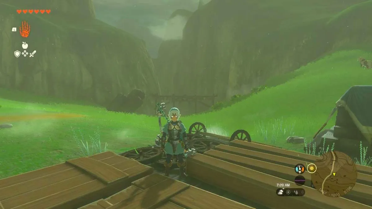 Link standing outside Kakariko Village in Tears of the Kingdom.