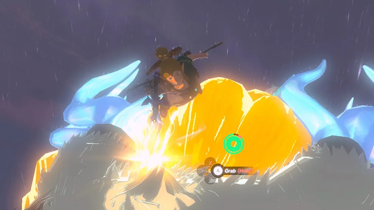 Cutscene of Link pulling Master Sword in Tears of the Kingdom.