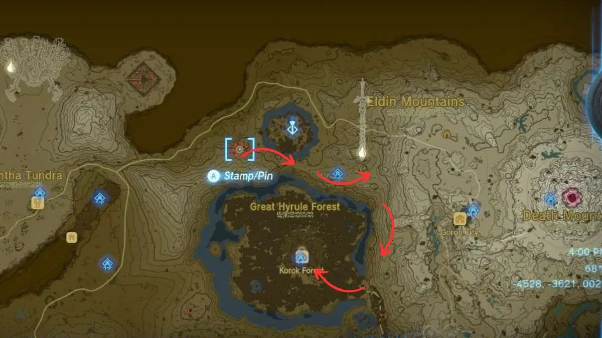 Location of the Master Sword in Tears of the Kingdom.