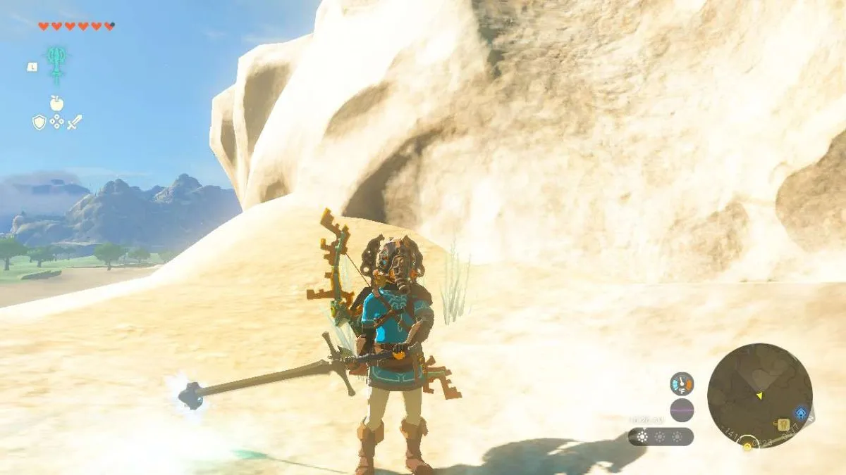 Screenshot of Link with an Opal fused weapon in Tears of the Kingdom.