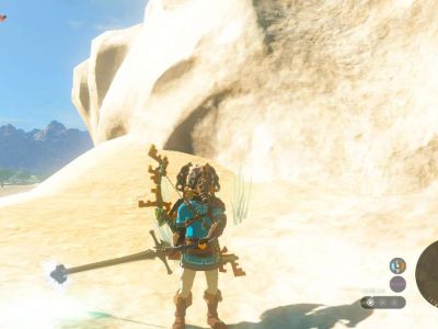 Screenshot of Link with an Opal fused weapon in Tears of the Kingdom.