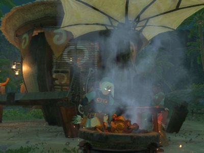 Link cooking Cold Resistant food in Tears of the Kingdom.