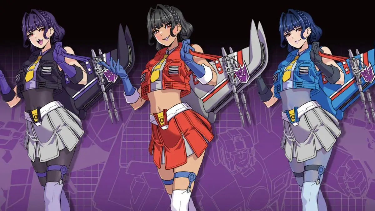 Bishoujo Transformers Starscream, Skywarp, and Thundercracker Figures Shown