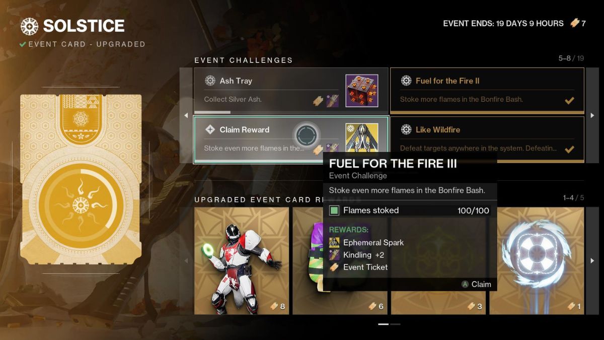 Fuel for the Fire III Event Card Challenge in Destiny 2.