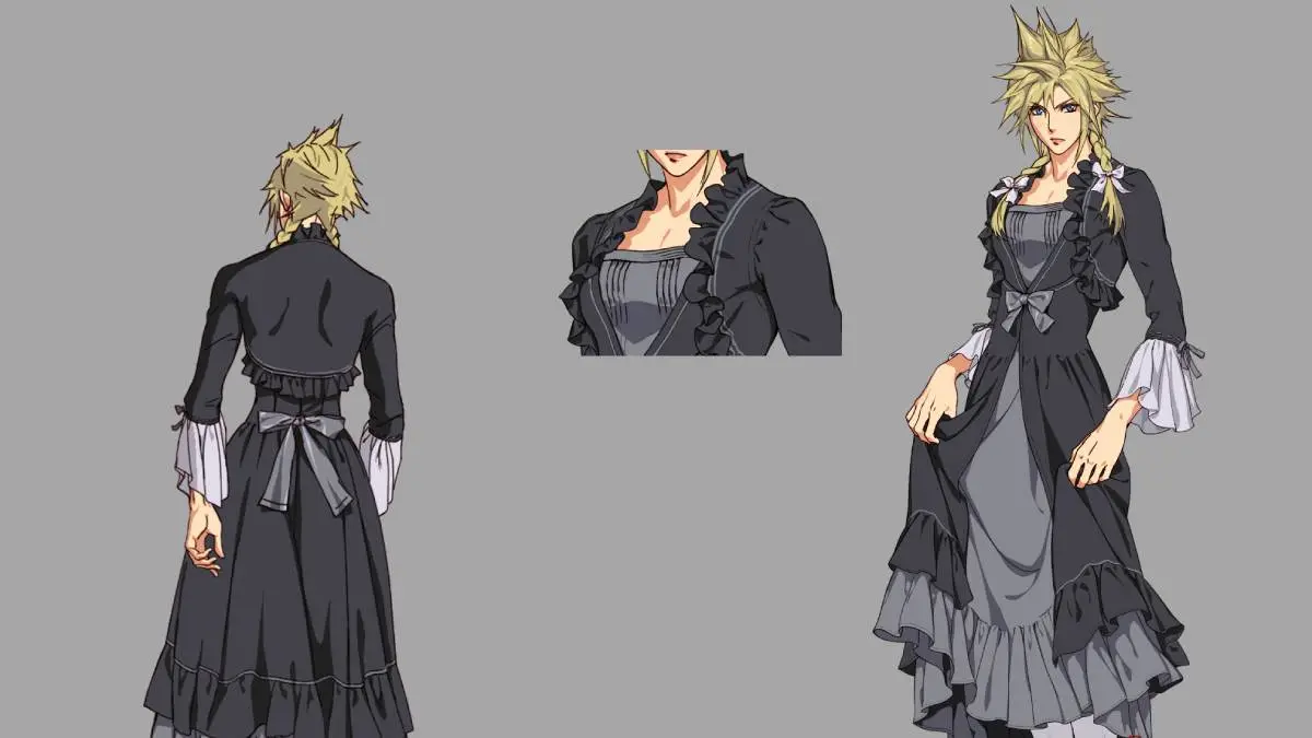 Final Fantasy VII Remake Concept Art of Cloud in a Dress Appears