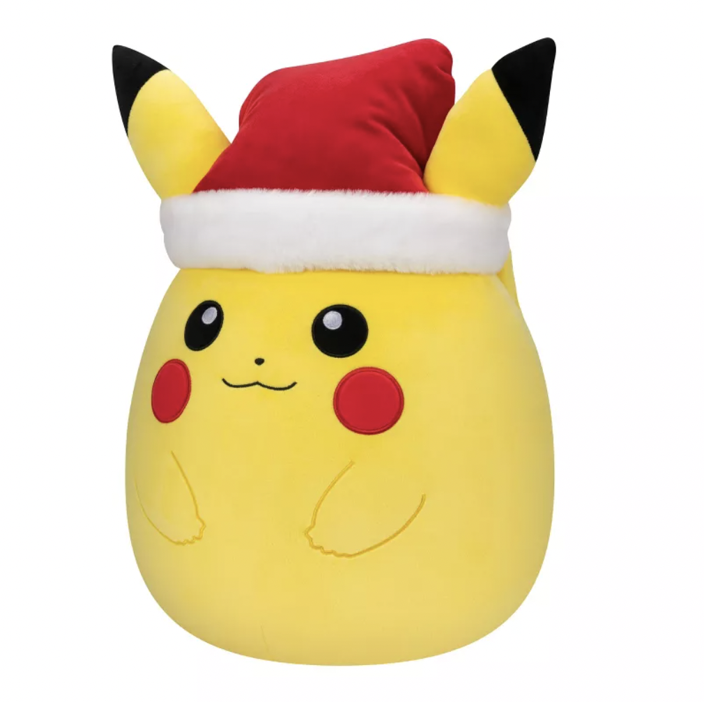 New Pikachu Holiday Squishmallow Wears a Santa Hat