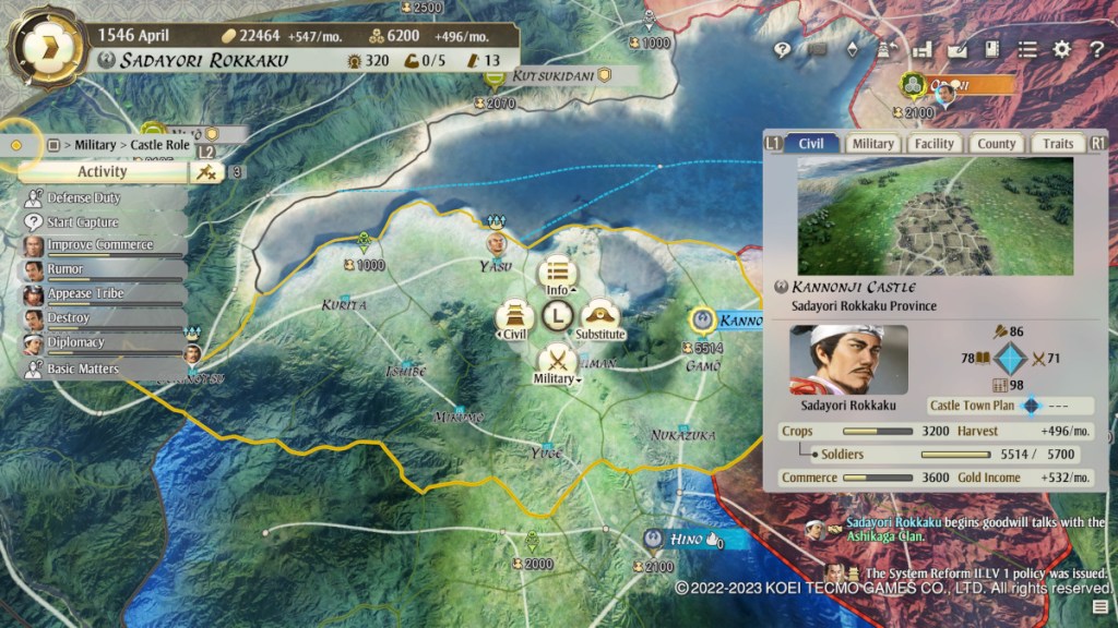 Nobunaga's Ambition: Awakening Review Menus