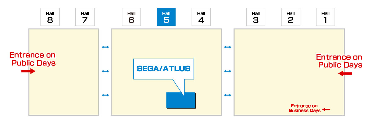 Sega-Atlus booth location at Tokyo Game Show TGS 2023