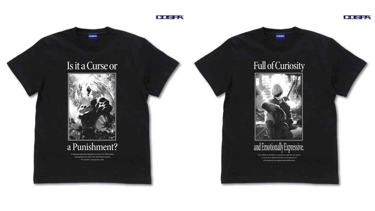 Cospa will sell NieR Automata anime 2B and 9S t-shirts at TGS 2023