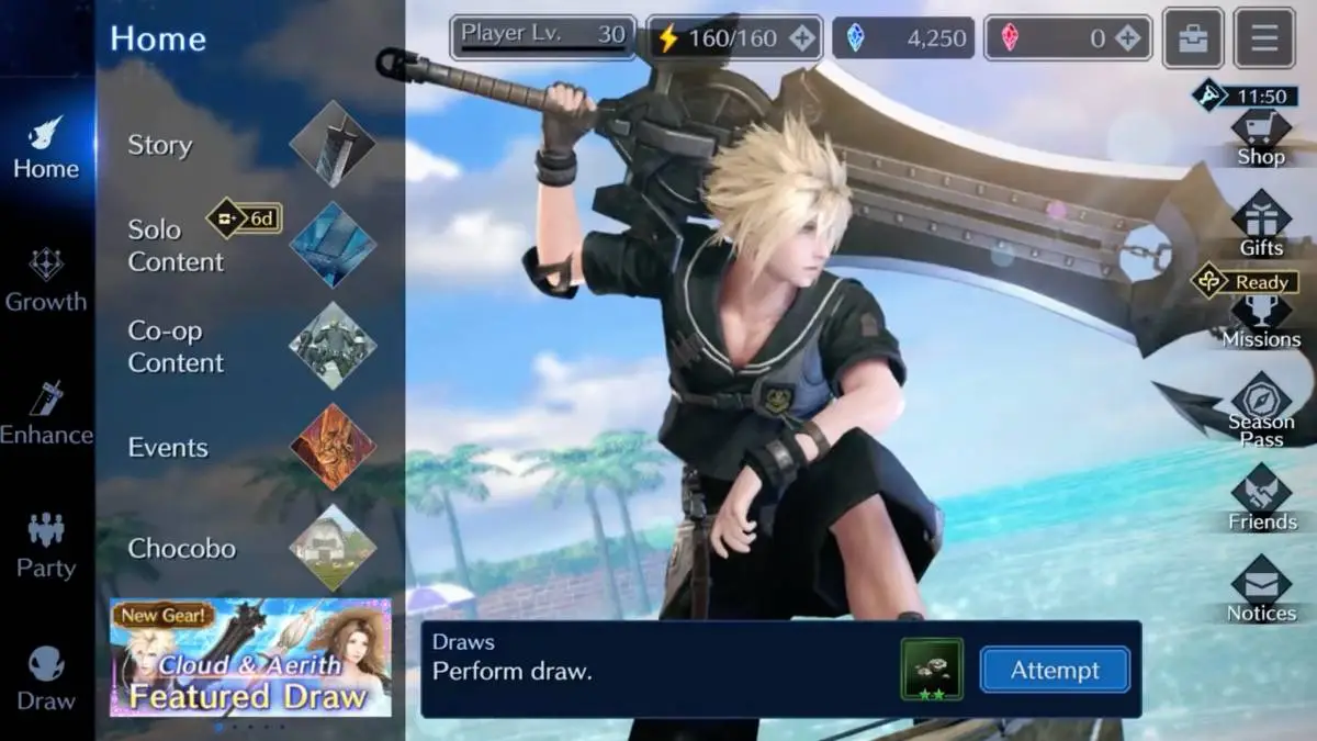 FFVII Ever Crisis Maritime Cloud Wallpaper and Weapon Trailer Appear