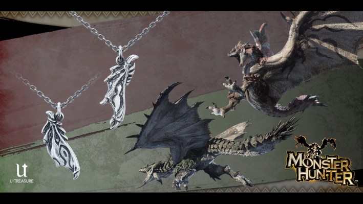 Monster Hunter Rathalos and Rathian necklaces by U-Treasure