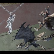 Monster Hunter Rathalos and Rathian necklaces by U-Treasure