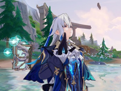 Screenshot of Neuvillette in battle in Genshin Impact