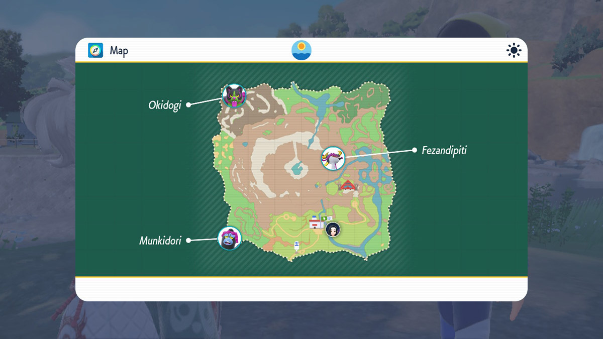 Screenshot of Munkidori map location in Pokemon Scarlet and Violet The Teal Mask