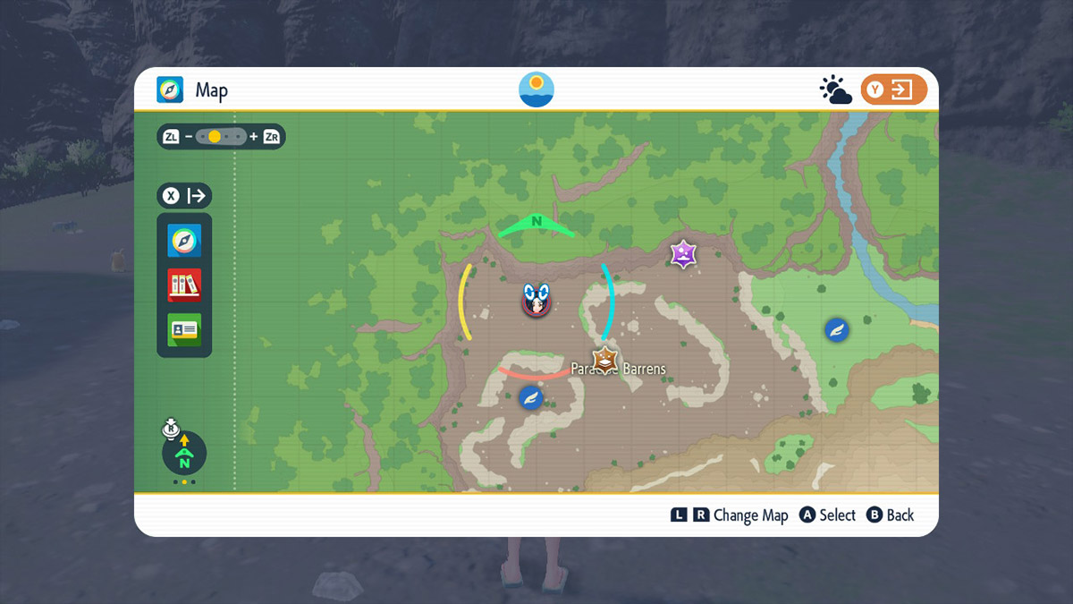 Screenshot of Okidogi map location in Pokemon Scarlet and Violet the Teal Mask