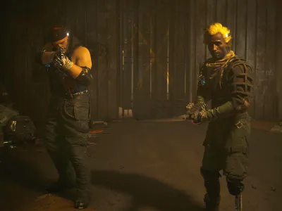 Screenshot of Jacob and Myers encounter in Cyberpunk 2077 Phantom Liberty DLC