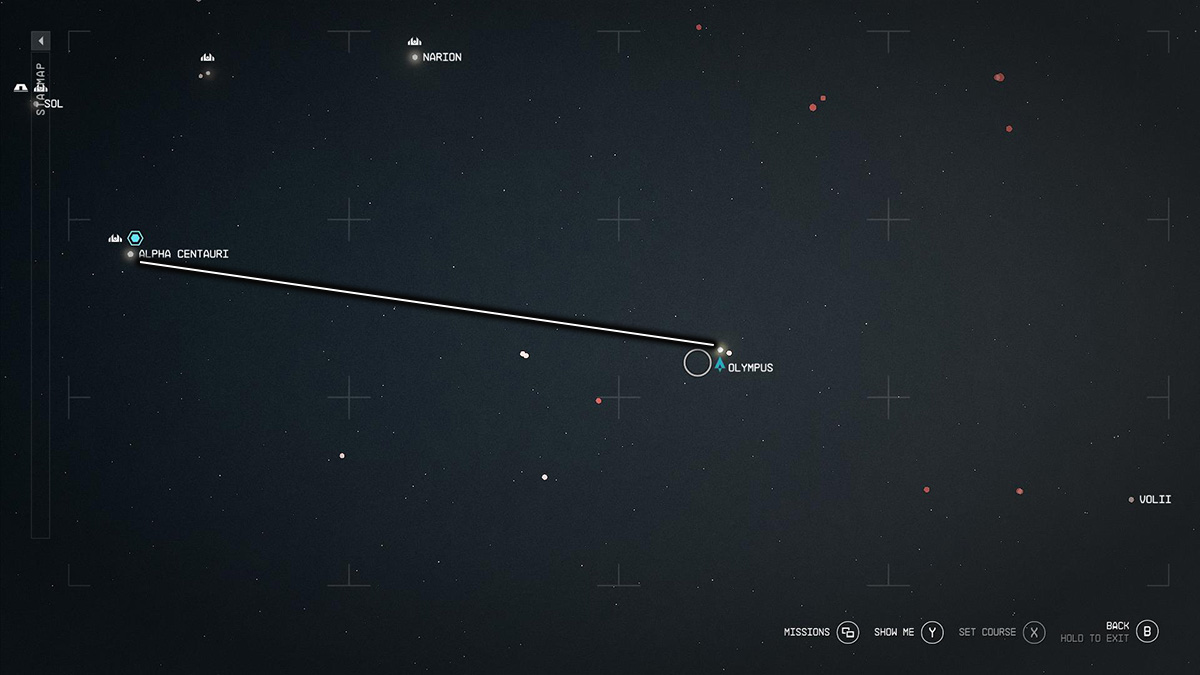 Скриншот звездной системы Starfield Olympus.