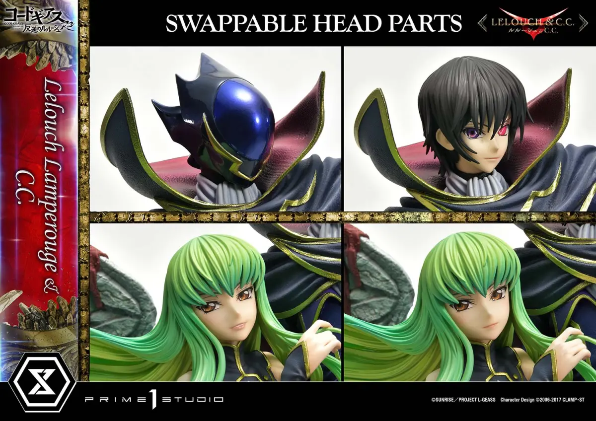 Code Geass - Lelouch and CC statues full set - head parts close-up