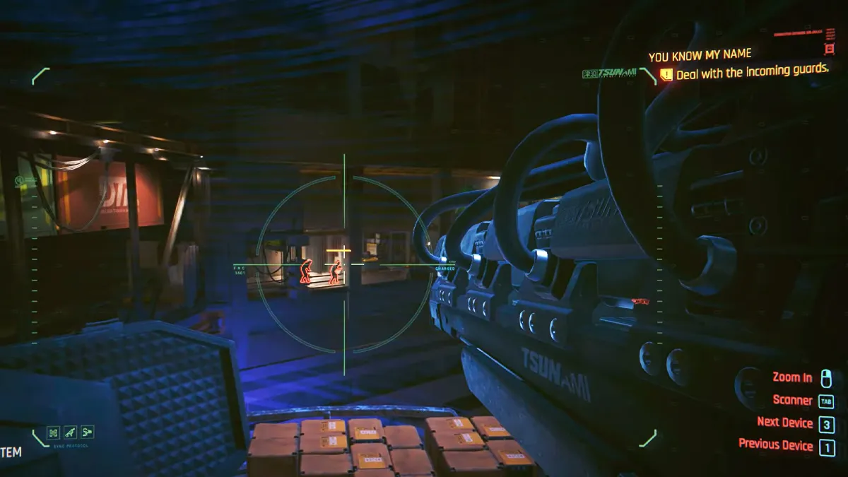 Скриншот снайперской винтовки Tsunami Rasetsu в Cyberpunk 2077