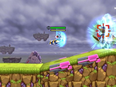 MEGA MAN X DiVE Offline - Mega Man X rushing toward Overdrive Ostrich