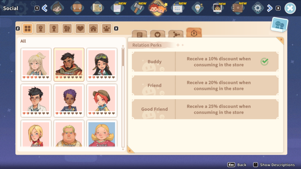 Sandrock Relationship Perks