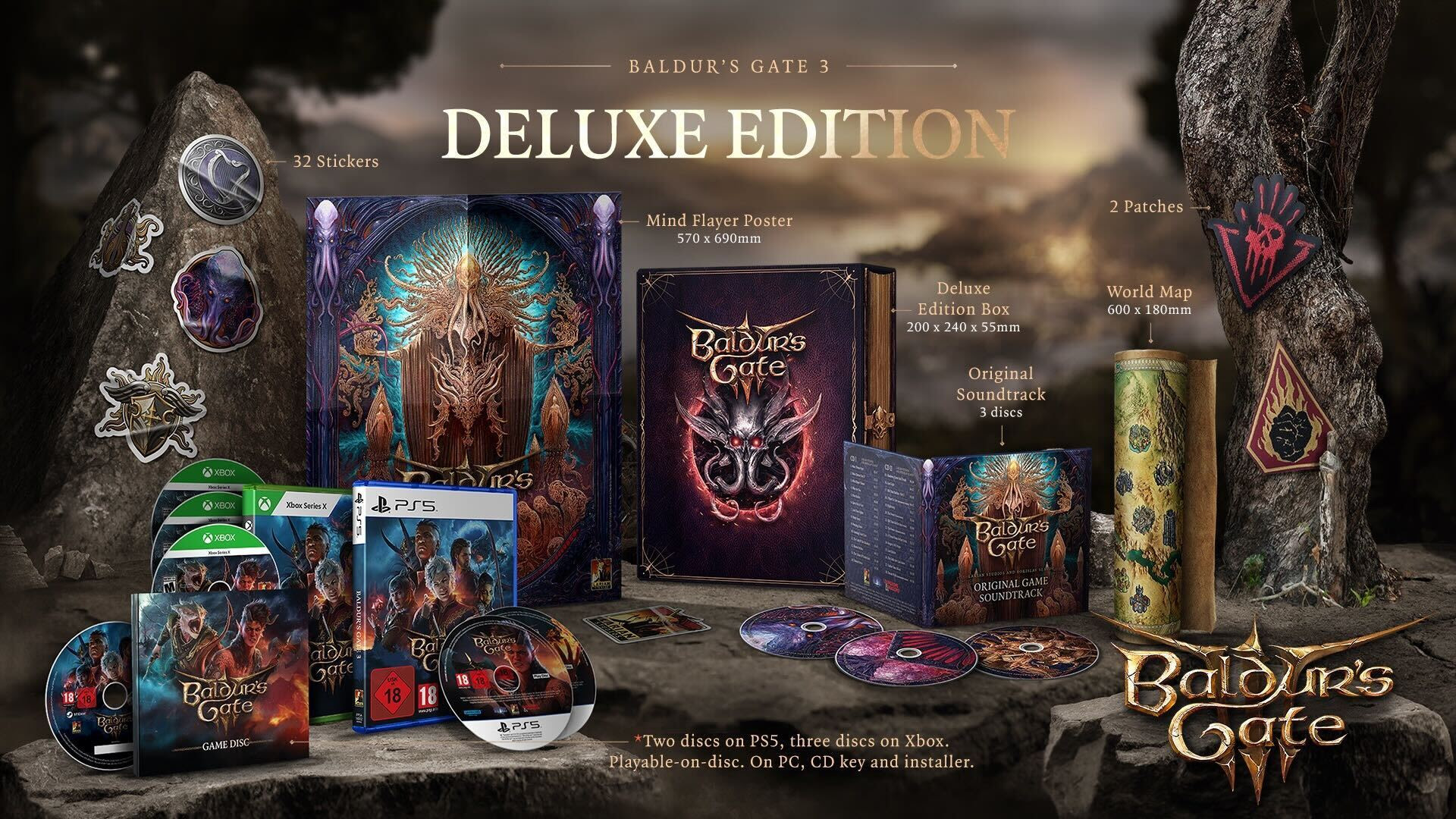 Baldur's Gate 3 Physical Deluxe Edition Includes a Map and Soundtrack