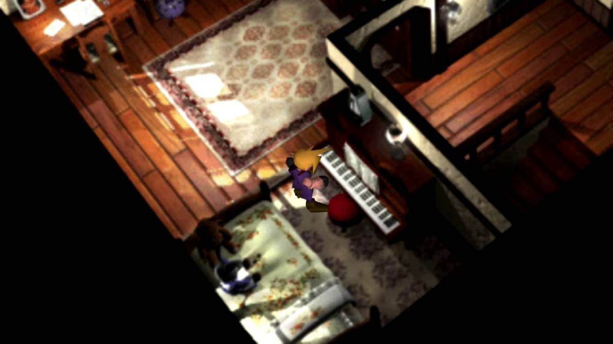 Final Fantasy VII Rebirth and FFVII Cloud Piano Playing Screenshots Compared