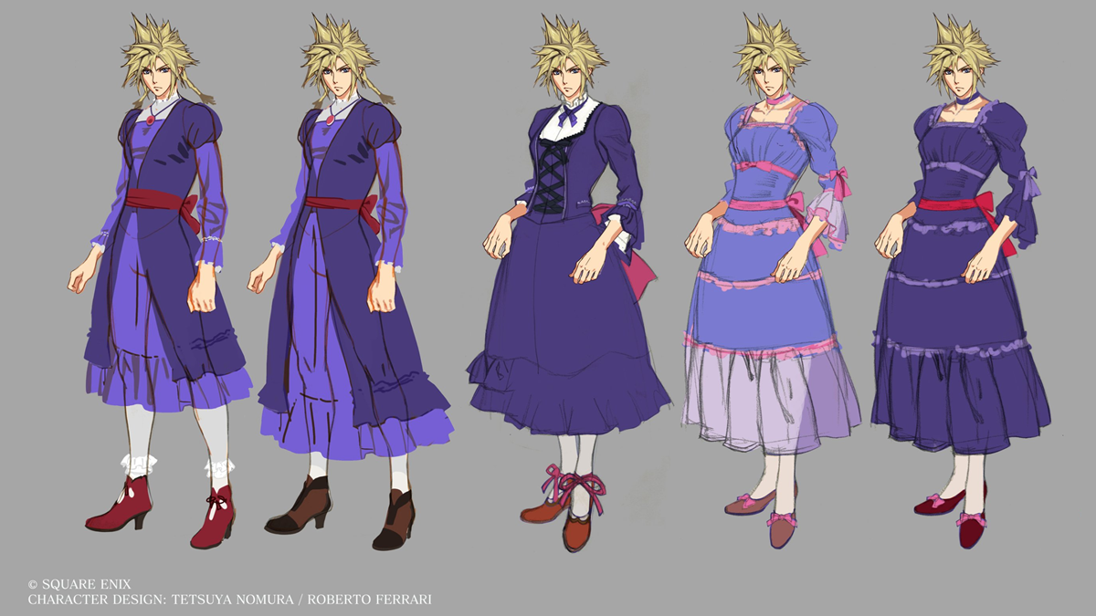 Final Fantasy VII Remake Cloud Dress Concept Art