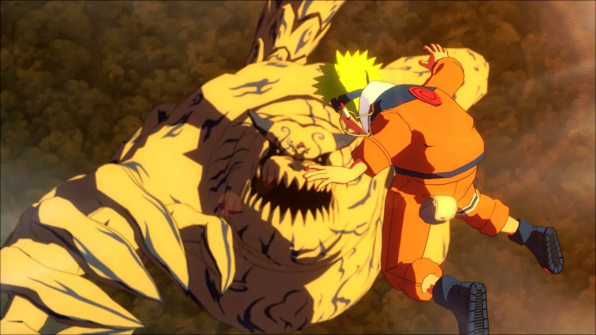 Naruto X Boruto Ultimate Ninja Storm Connections - Naruto descending on a transformed Gaara