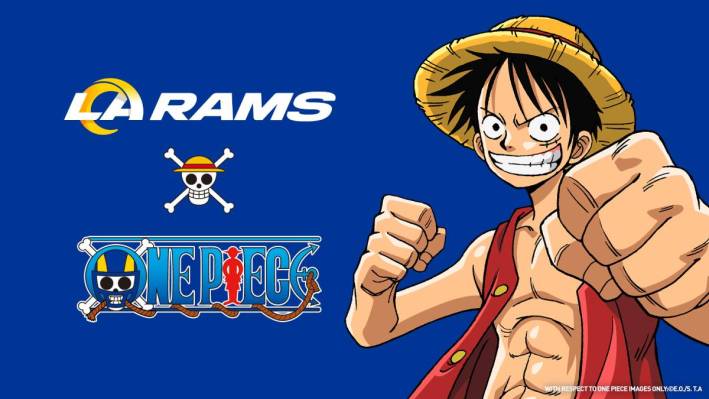 Los Angeles Rams Holding a One Piece Game Day Announced Merchandise
