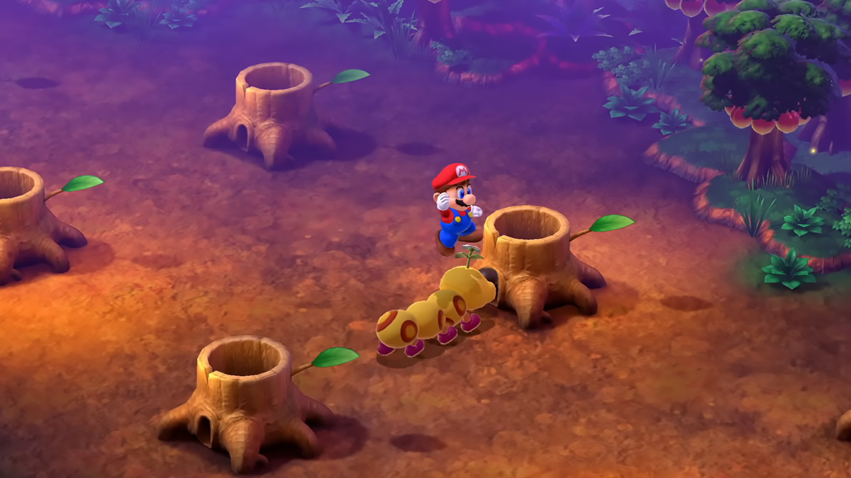 Screenshot of Mario jumping in the Super Mario RPG