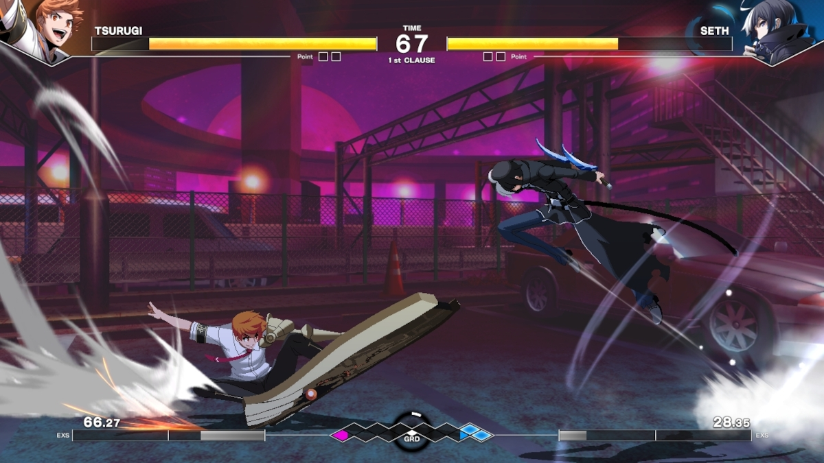 Under Night In-Birth II Tsurugi vs Seth - both playable in open beta