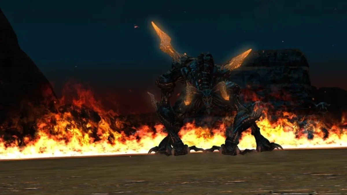 Screenshot of Ifrit in The Bowl of Embers in FFXIV.