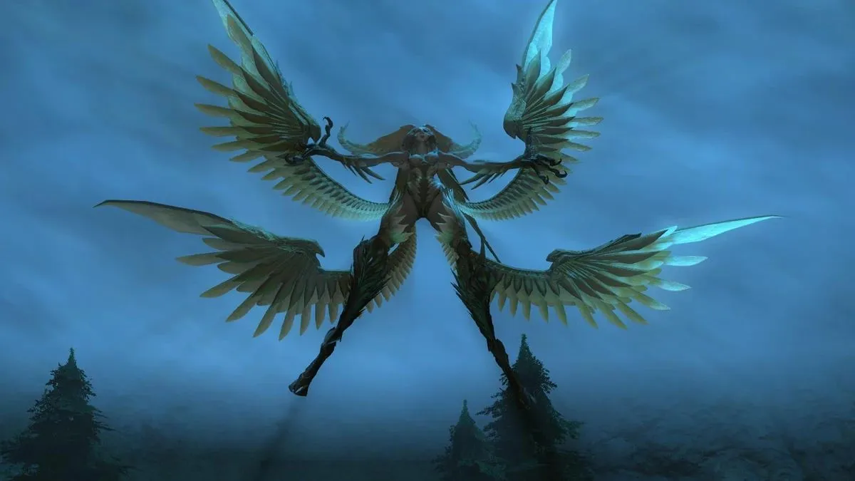 Screenshot of Garuda in The Howling Eye in FFXIV.
