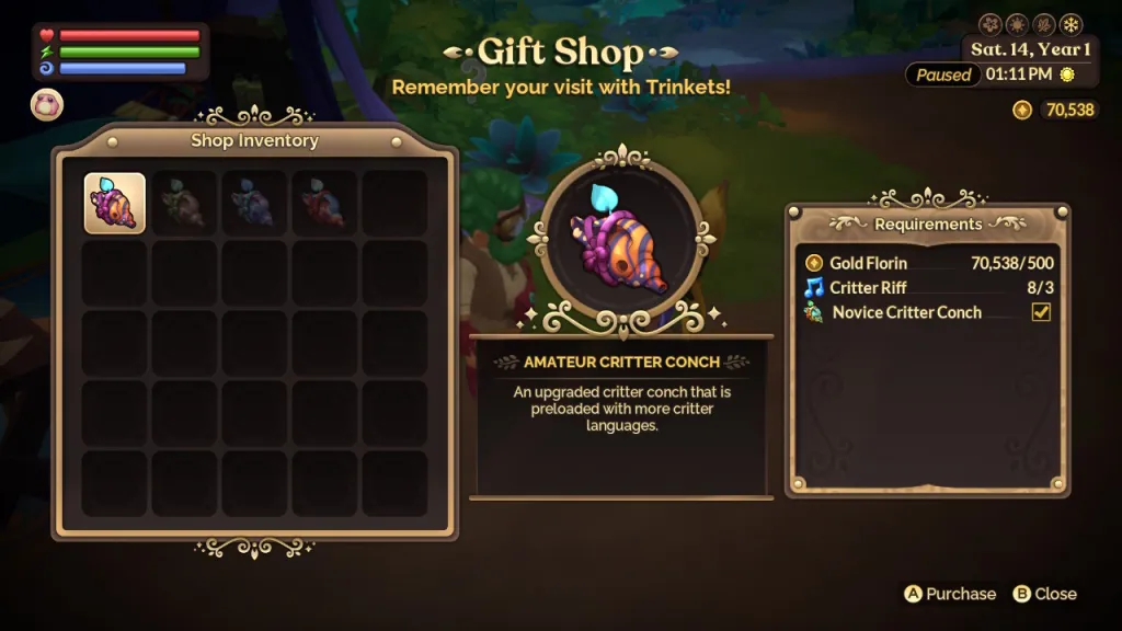 how upgrade Fae Farm Conch