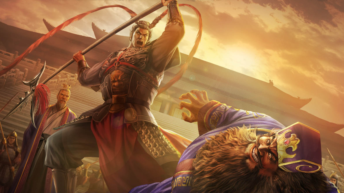 Lu Bu attacking Dong Zhuo in Romance of the Three Kingdoms 8 Remake