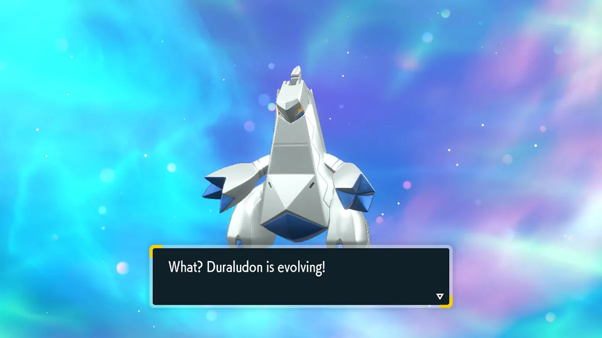 Screenshot of Duraludon evolution screen Indigo Disk
