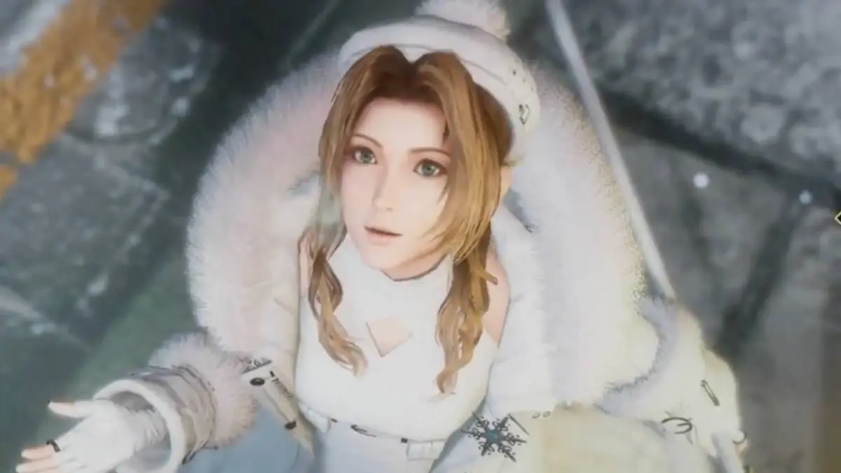 See FFVII Ever Crisis Aerith Fairy of Snowfall Costume and Snowflake Staff