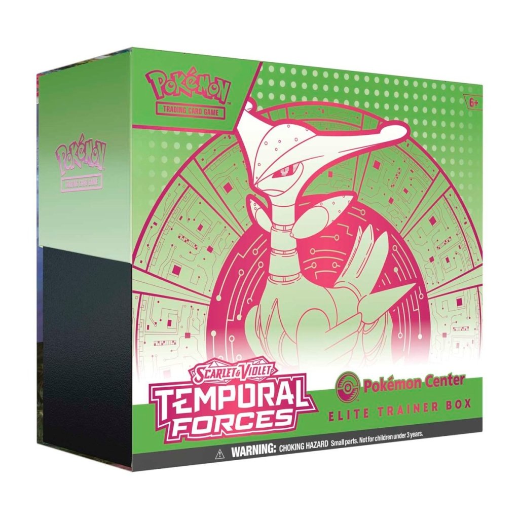 The next new Pokemon Trading Card Game Scarlet & Violet Temporal Forces expansion will debut in March 2024 with ETBs and boosters.