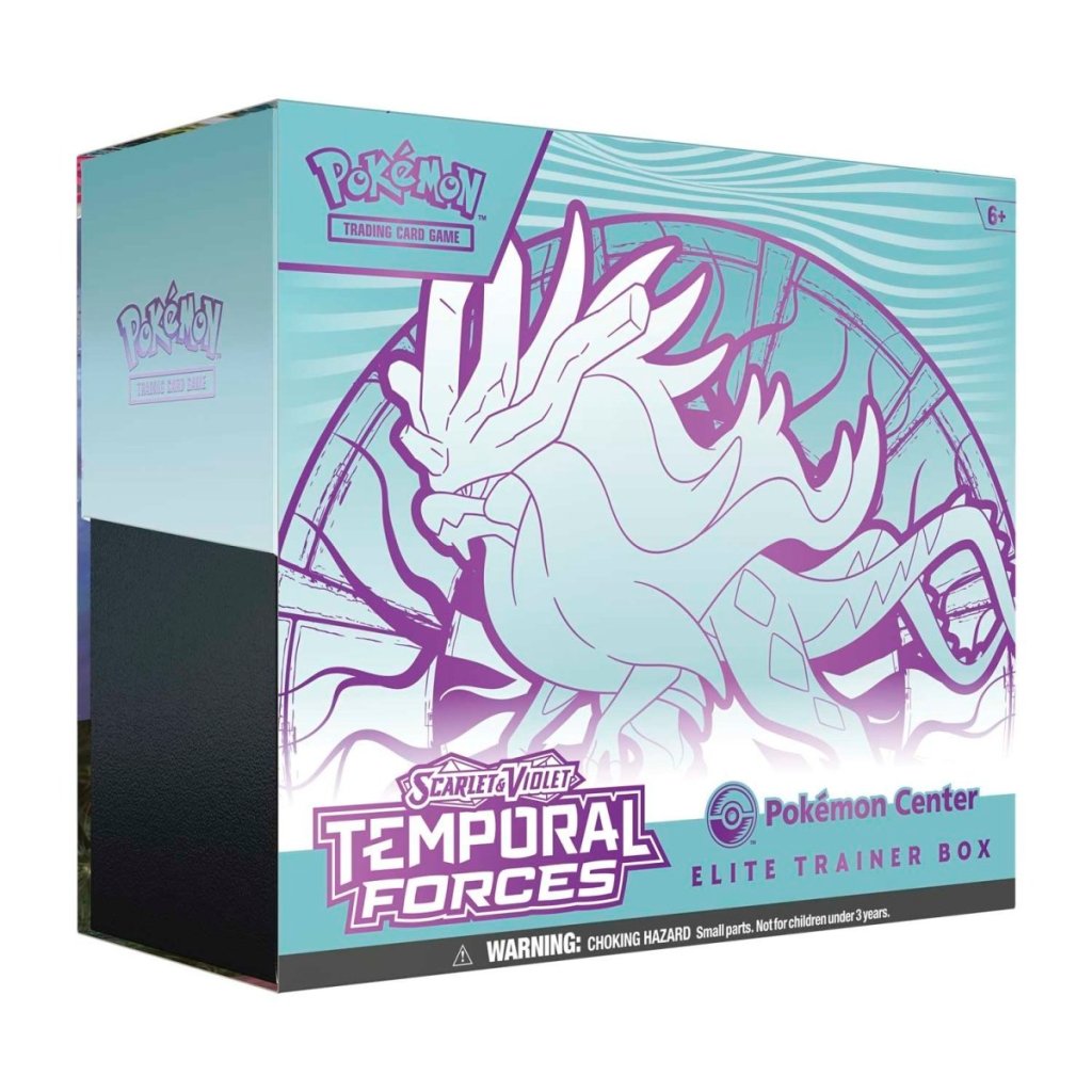 The next new Pokemon Trading Card Game Scarlet & Violet Temporal Forces expansion will debut in March 2024 with ETBs and boosters.