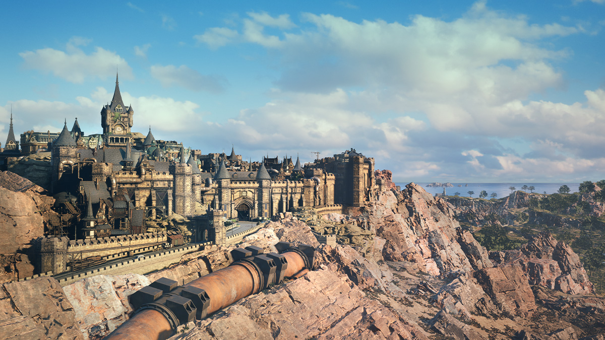 Screenshot of Final Fantasy VII Rebirth city of Kalm