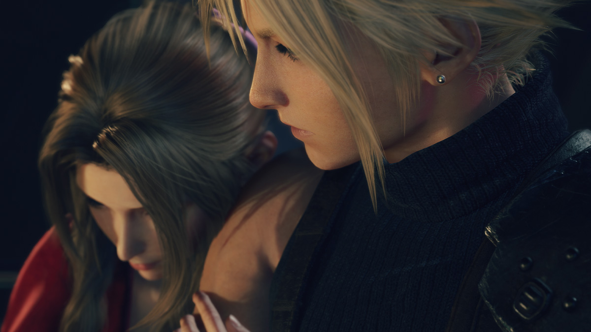 Screenshot of characters in Final Fantasy VII Rebirth