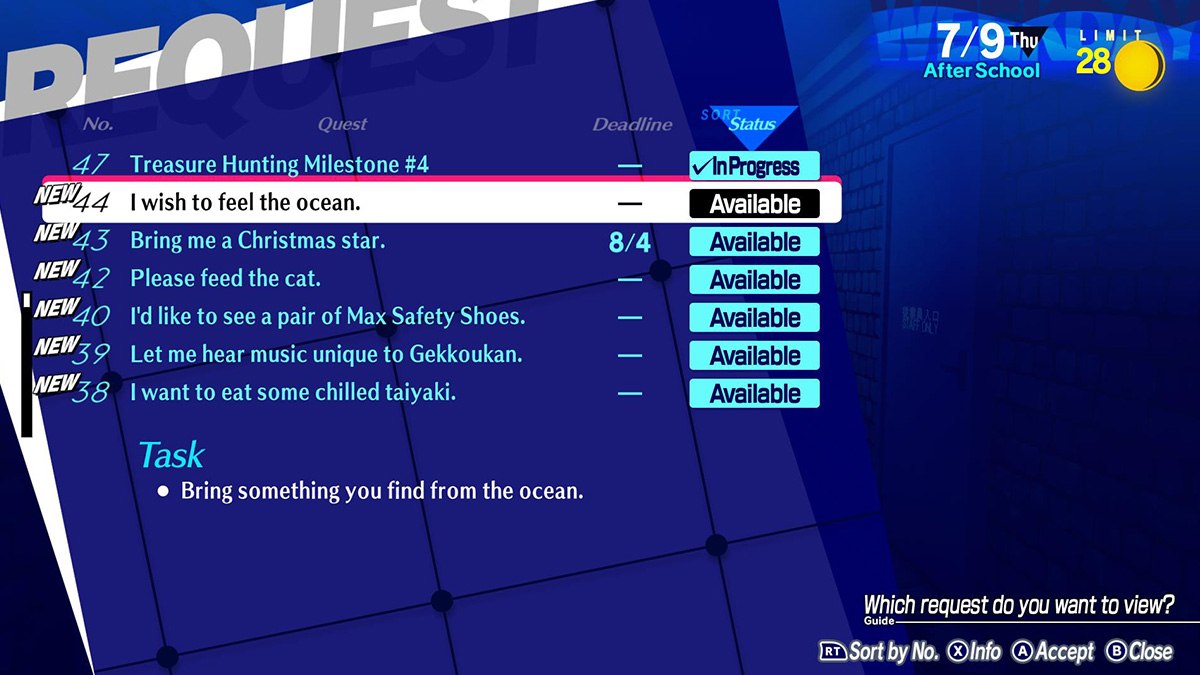 Screenshot of Elizabeth Request 44 in Persona 3 Reload