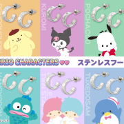 Sanrio Characters stainless hoop pierce earrings