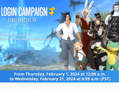 Final Fantasy XIV Free Login Campaign Returns for February